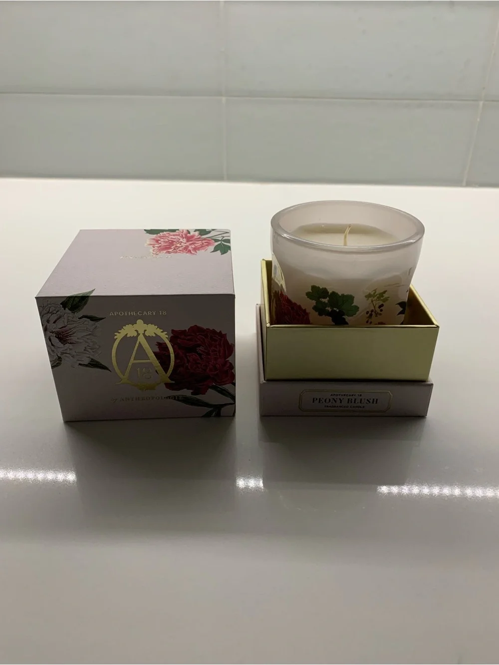 Anthropologie Peony Blush Candle